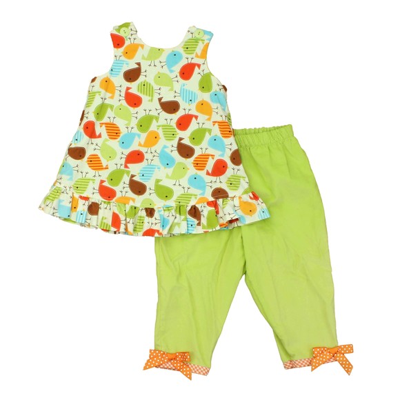 Mulberry Street Girls Green | Birds Apparel Sets size: 18 Months - Picture 2 of 2